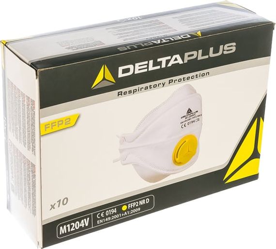 Респираторная четырёхпанельная маска Delta Plus FFP2 10 шт. M1204VC