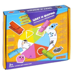 Настольная игра "Цвет и форма" с прищепками "Играй Думай Твори" (Bondibon)