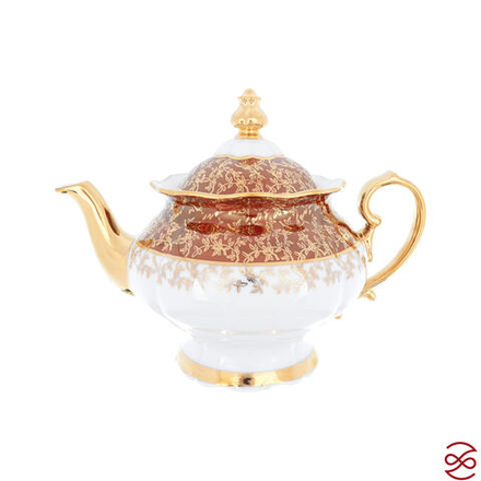 Чайный сервиз на 6 персон Queen's Crown Aristokrat Лист красный 15 предметов