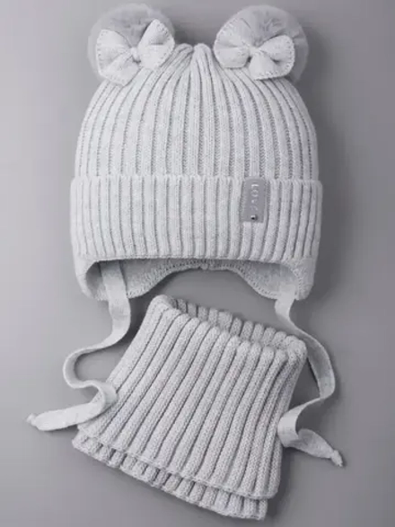 Шапка зимняя вязаная и снуд