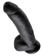 Чёрный фаллоимитатор 9" Cock with Balls - 22,9 см.