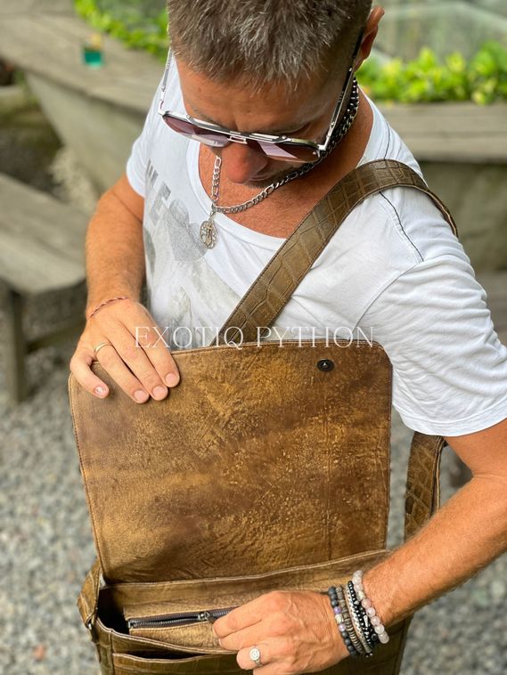 Мужская сумка из кожи крокодила BG-488