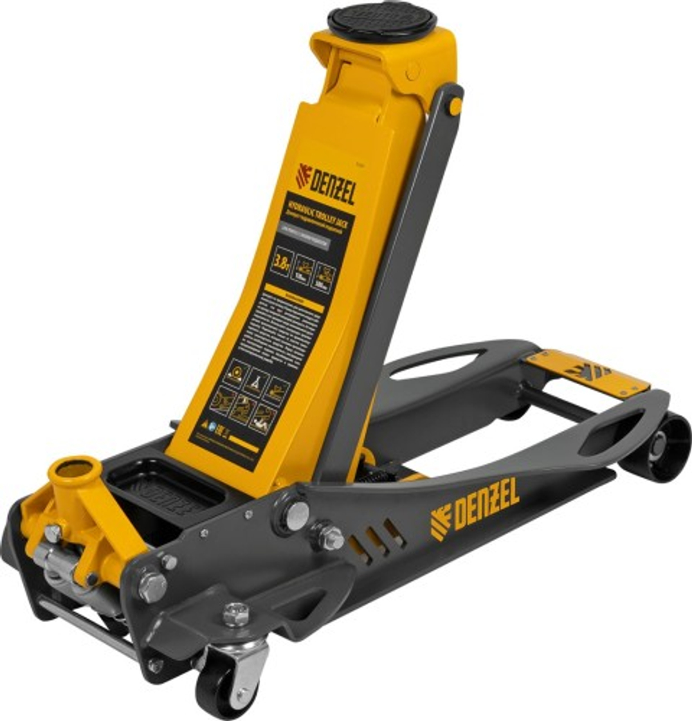 Домкрат подкатной Denzel 51251 гидравлический 3,8 т, 110-580 мм, низкий подхват