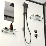 Душевая кабина Niagara Standart ST100/80/15Q/BL (100х80х215) прямоугольник,поддон 15см,распашная,проф.черный,3 места