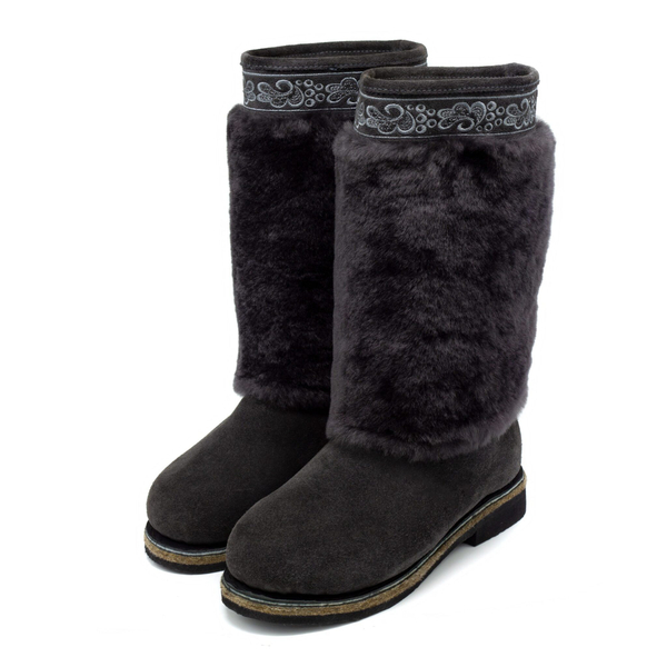 Унты женские из мутона и замши