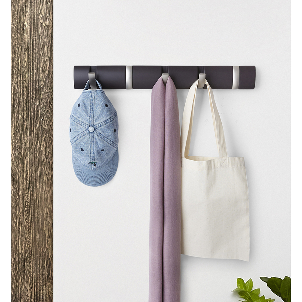 Настенная вешалка Flip  5 крючков эспрессо