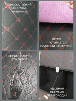 Органайзер бокс в багажник автомобиля автосумка для хранения аксессуаров сумка для инструментов 54х30х30см, черный / синий