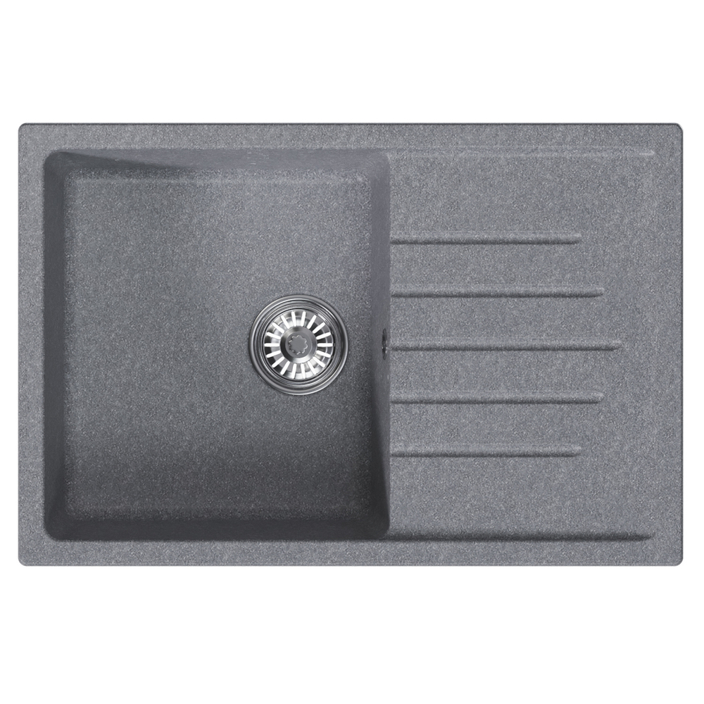 Мойка ML-GM19 КОМФОРТ с крылом, графит (342), 750*500*200мм