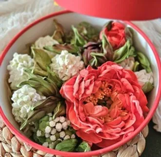 Зефир «Красный пион с сиренью» / 21 см