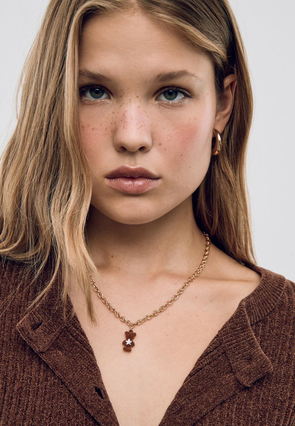 STRADIVARIUS Набор из 3 ожерелий с плюшевыми мишками, золотой