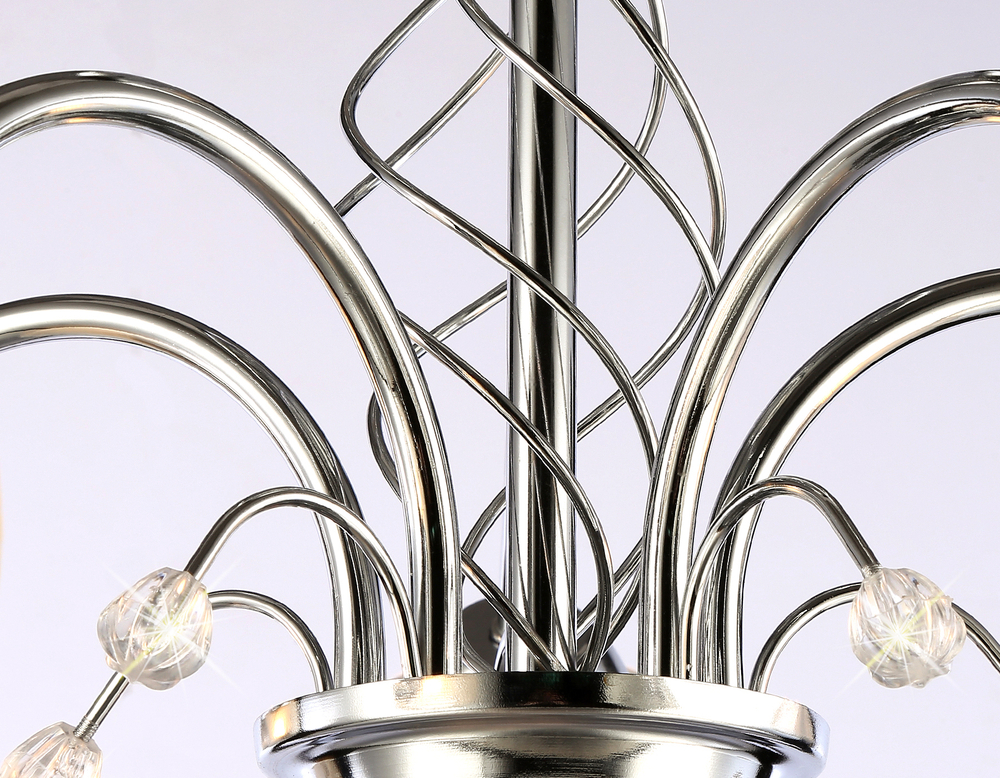 Подвесная люстра TR3188/5 CH/CL/FR хром/прозрачный/белый матовый E27/5 max 40W D600*285