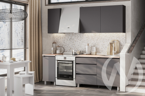 Кухонный гарнитур Денвер 1;6м (графит серый/дуб сонома)