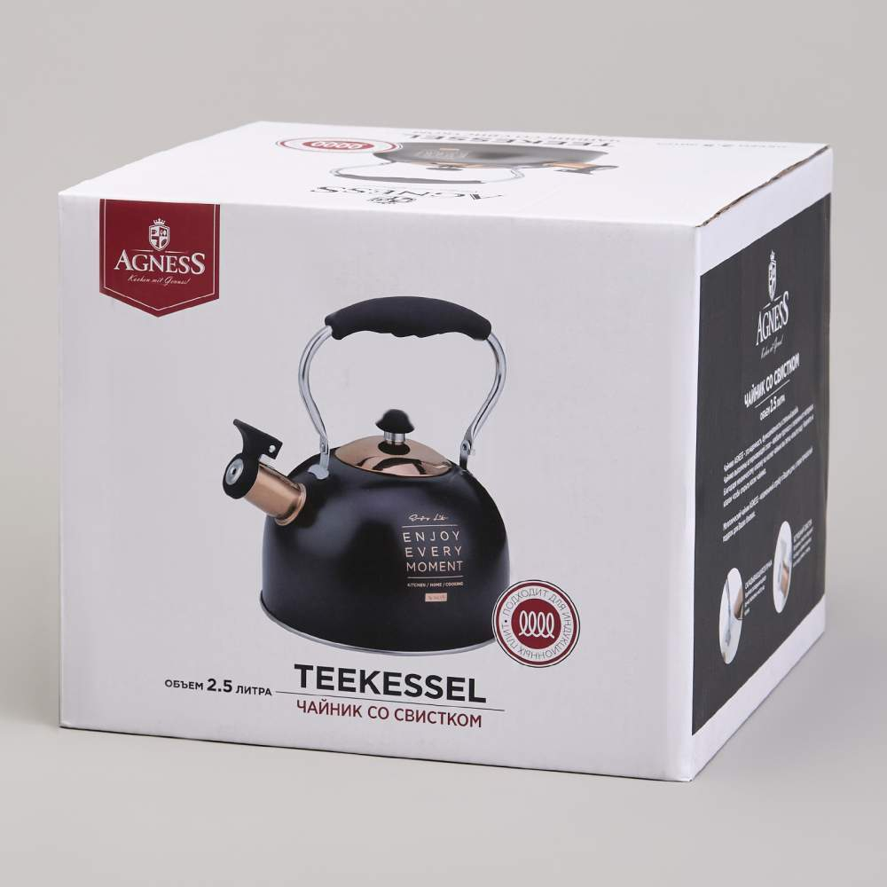 Чайник 2,5л нерж со свистком, индукция, 914-161
