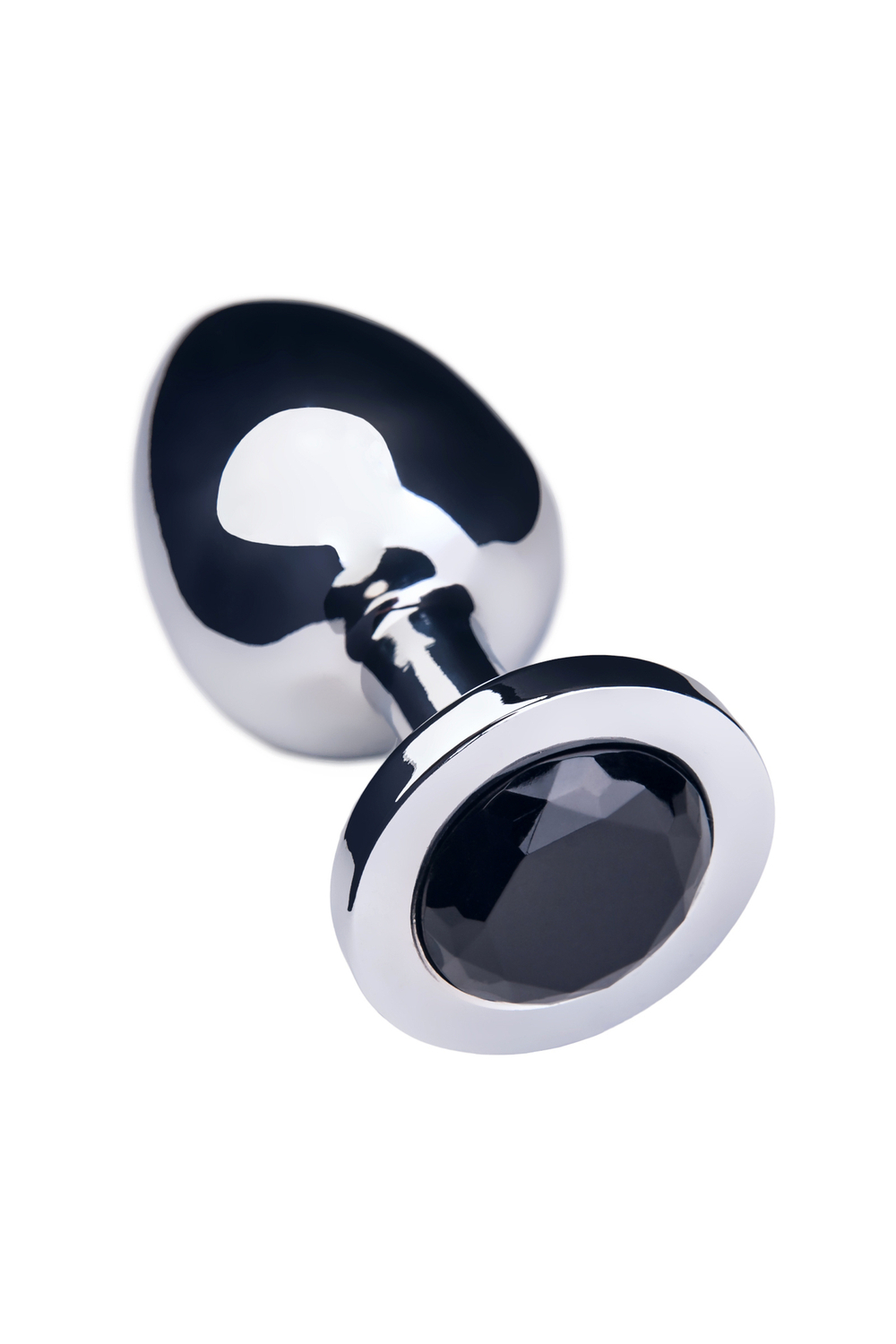 Анальная втулка с кристаллом Large черный 9 см