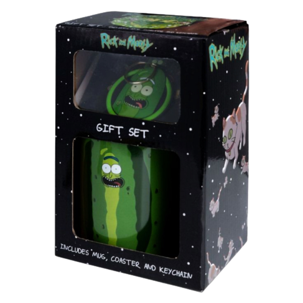 Набор подарочный Rick And Morty (Pickle Rick) Кружка + Подставка + Брелок