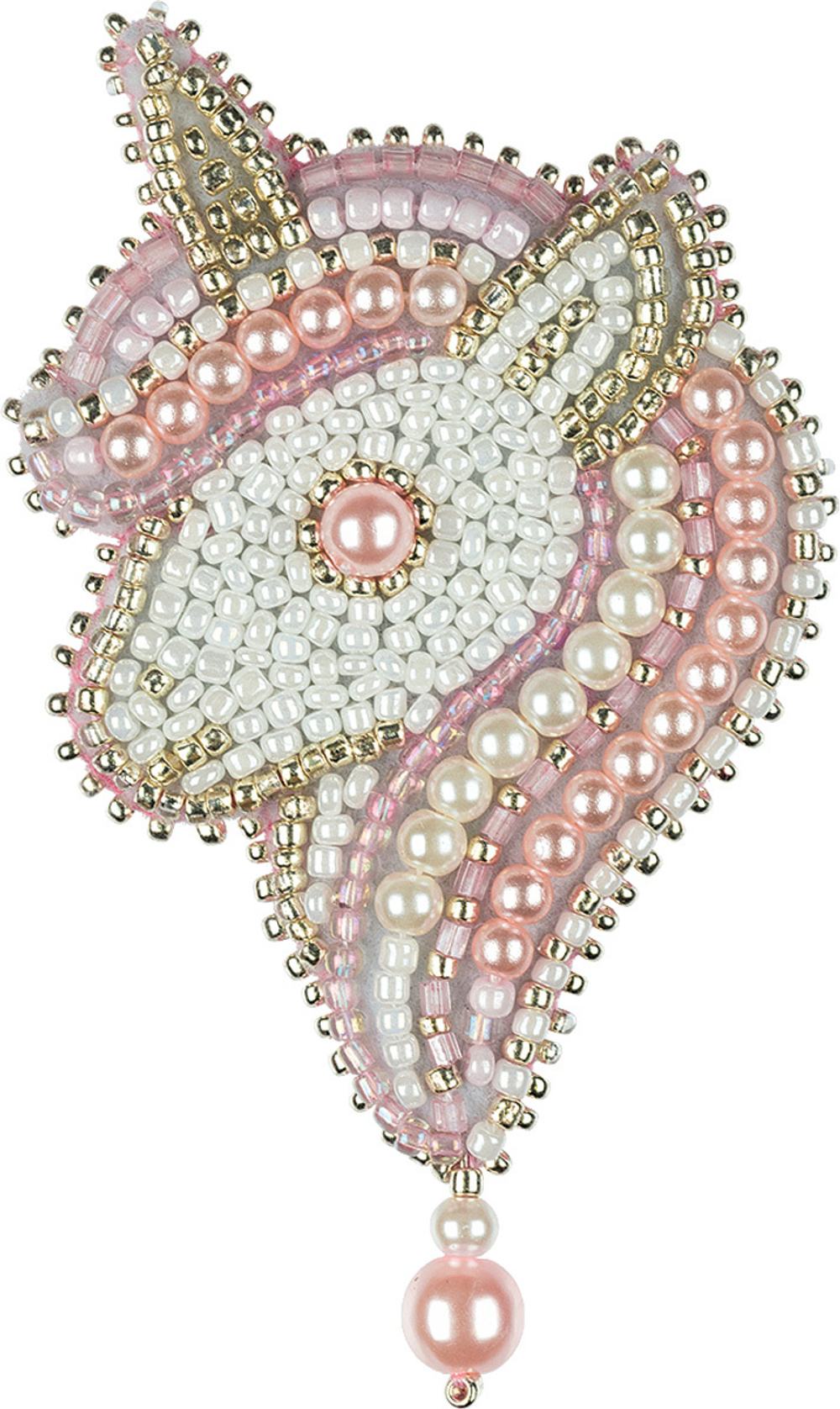 "Klart" набор для вышивания 10-007 "Брошь. Розовый единорог" 5 х 9 см