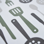 Термоскатерть 60*120см, Ложки-вилки, серо-черная