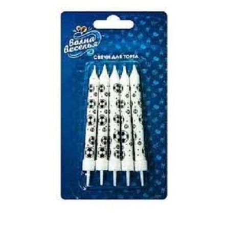 СВЕЧА В ТОРТ 8СМ ФУТБОЛЬНЫЕ МЯЧИ 5ШТ