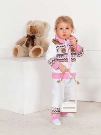 Костюм вязаный для малышей для новорожденных "Мишки"