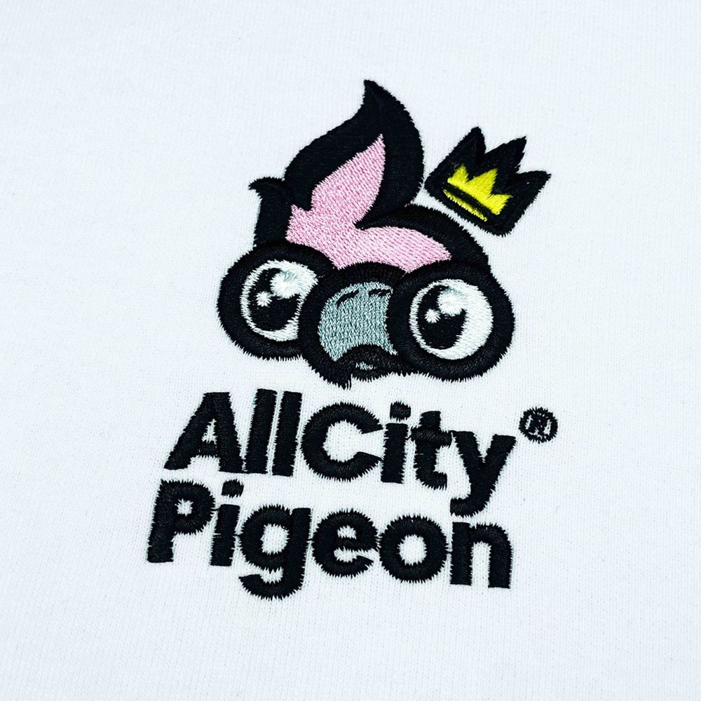 Худи All City Pigeon Pink Logo белый
