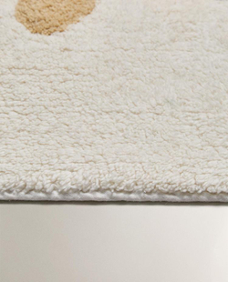 ZARA HOME ДЕТСКИЙ ХЛОПКОВЫЙ КОВРИК, СВЕТЛО-БЕЖЕВЫЙ