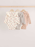 Боди с длинным рукавом для малышей Next E67-025, 3 шт., Молочный, Бежевый