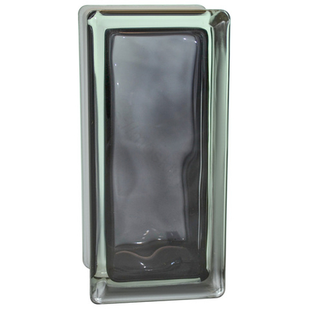 Стеклоблок Vitrablok Половинка Чёрный Волна 19x9x8 - окрашенный внутри