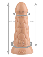 Телесная анальная рельефная втулка - 19,5 см. (Цвет: телесный)