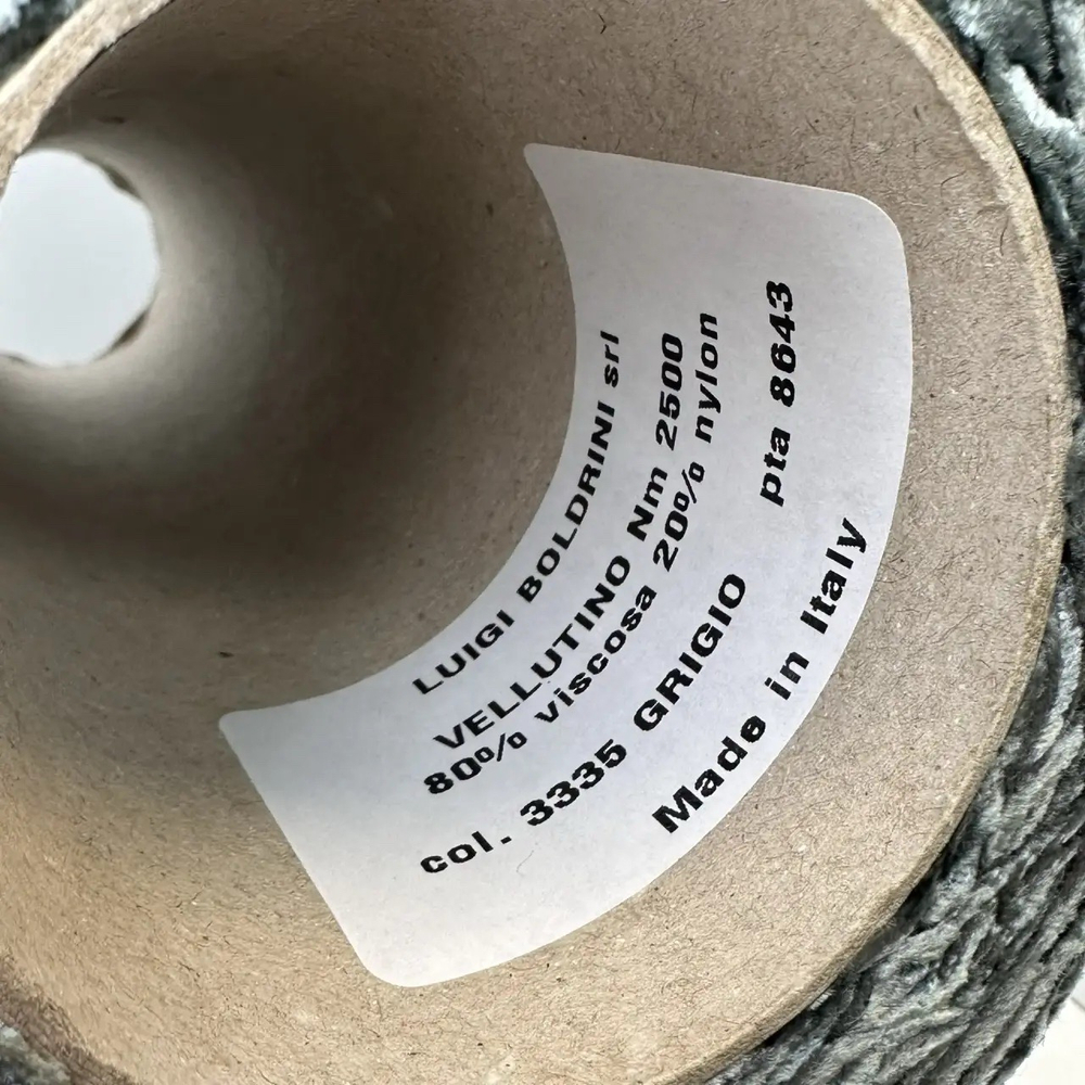 VELLUTINO - LUIGI BOLDRINI; велюр; 80% вискоза, 20% п/а; 250м/100гр; col. 3335, цвет: серебристый шалфей