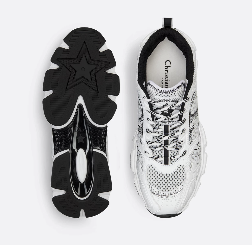 Женские кроссовки Dior Chrono Sneaker — бело‑чёрные