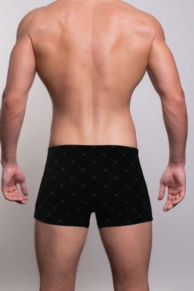 Мужские трусы-боксеры с узором в виде крупной сетки (Размер: L) (Цвет: темно-серый)