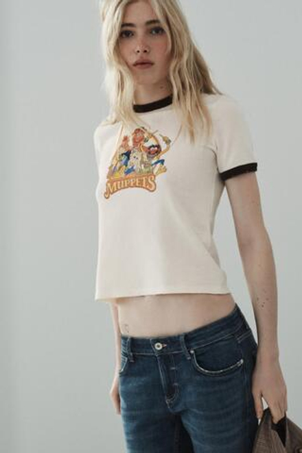 ZARA ФУТБОЛКА THE MUPPETS ©DISNEY С КОРОТКИМ РУКАВОМ, ЭКРЮ