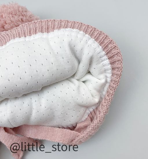 Шапка зимняя "Зайчик" Пудра