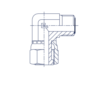 Соединение PN90 ORFS 1.3/16 (обжатая гайка) CAST