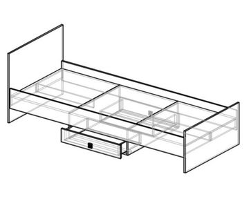 Кровать ДЖЕРСИ-1 2000-800 /2036*700*850/ сосна астрид / лайм