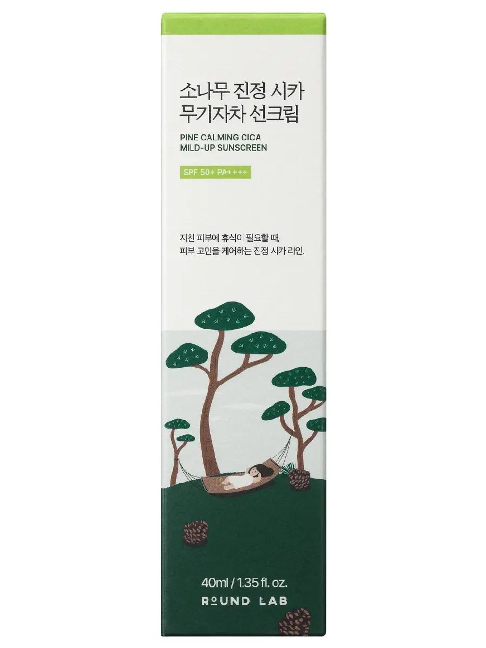 Round Lab Мягкий солнцезащитный крем с сосной и центеллой для проблемной кожи Pine Calming Cica Mild-Up Sunscreen 40 мл