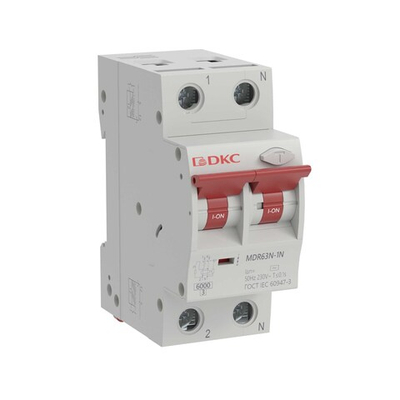 Автоматический выключатель дефферинциального тока АВДТ YON MDR63N 1P+N 63A C 30mA 6kA тип A