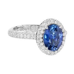 Кольцо с Сапфиром и Бриллиантами, R0070-4/3