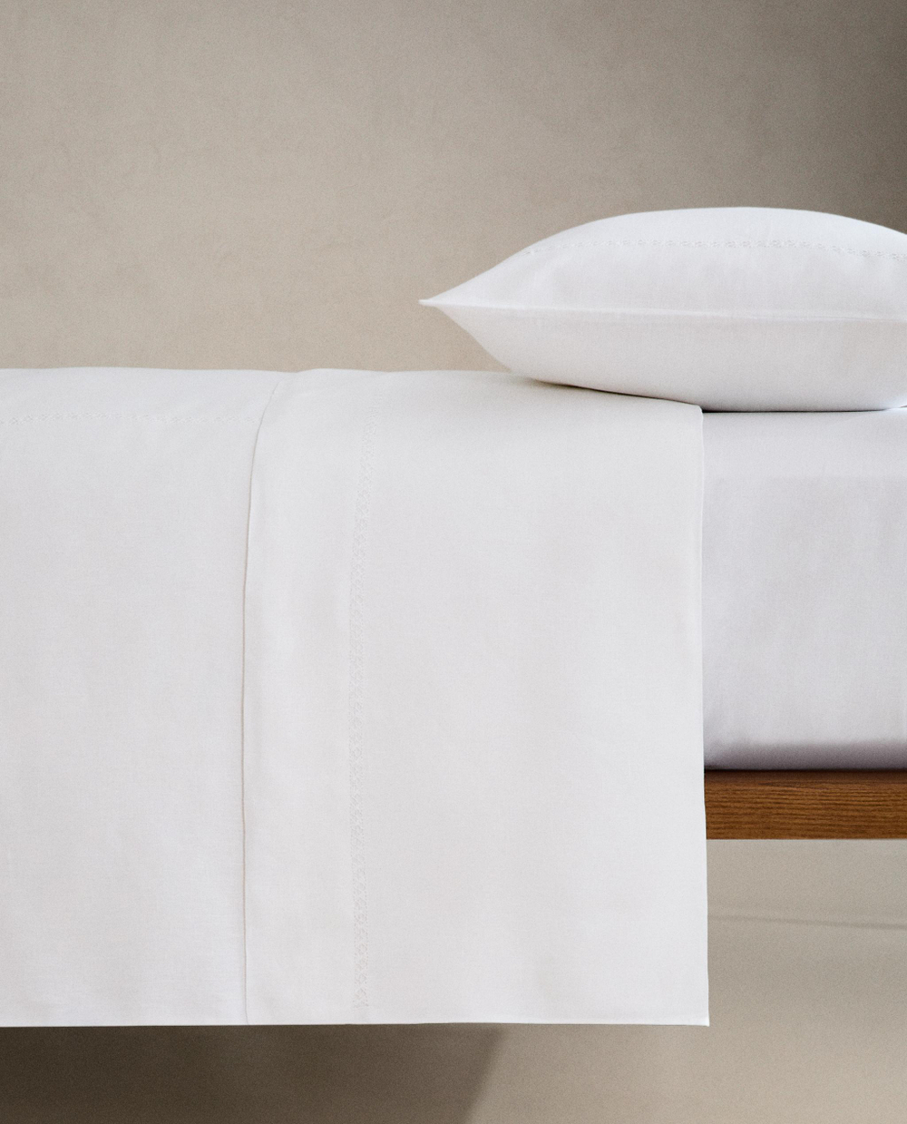 Простыня Zara Home хлопок, лён 100%, однотонный, 5190/089