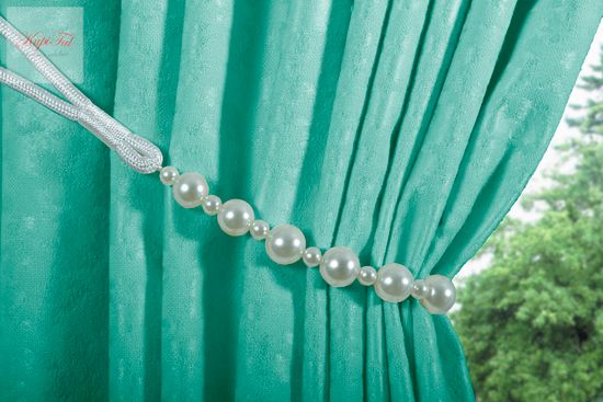 Луи (бирюза). Шторы из стриженного бархата