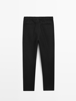 Massimo Dutti Льняные спортивные брюки, черный