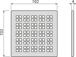 Решетка для cливных трапов Alca Plast MPV015 из нержавеющей стали 102×102 мм