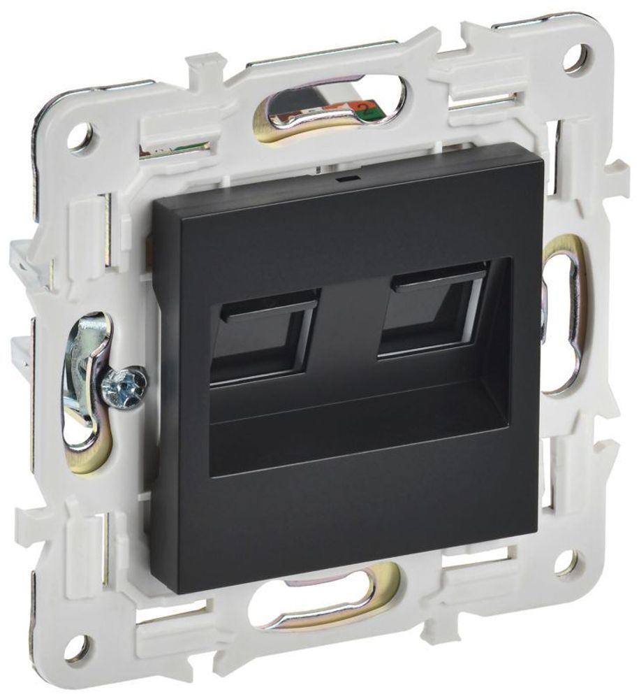 Розетка компьютерная двойн. RJ45 кат.6 SKANDY SK-K04Bl черн. IEK SK-K20-2-K02 Розетка компьютерная двойн. RJ45 кат.6 SKANDY SK-K04Bl черн. IEK SK-K20-2-K02