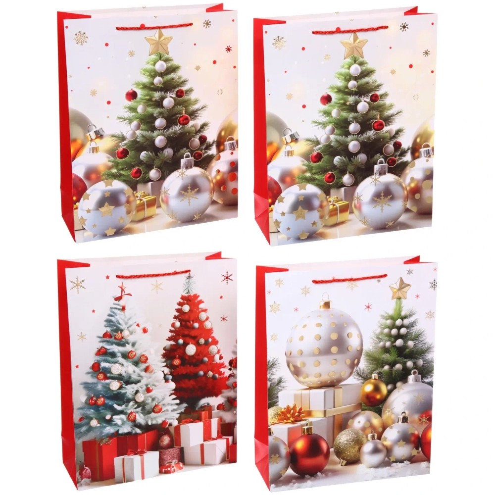 Пакет подарочный «Ёлочные убранства» 31*40*12 см, микс