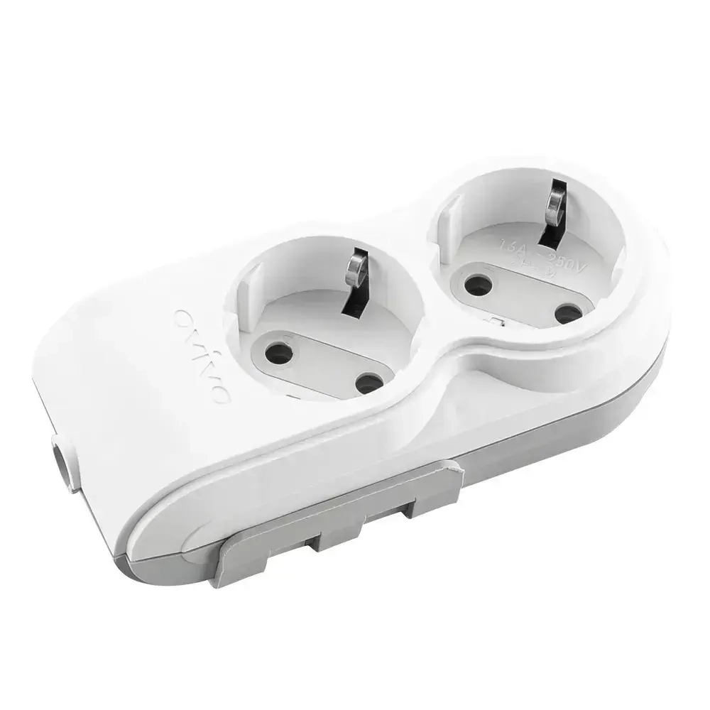 Колодка 2-местн. с/з белый