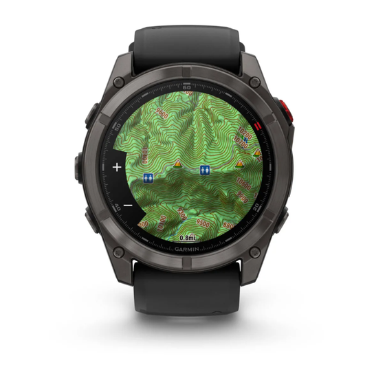 Умные часы Garmin Fenix 8 PRO, 47 мм, AMOLED, Sapphire, Titanium with Graphite/Black Silicone Band