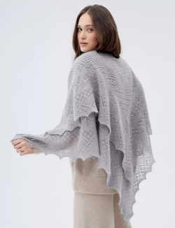 Оренбургский пуховый платок П4-110-03 серый