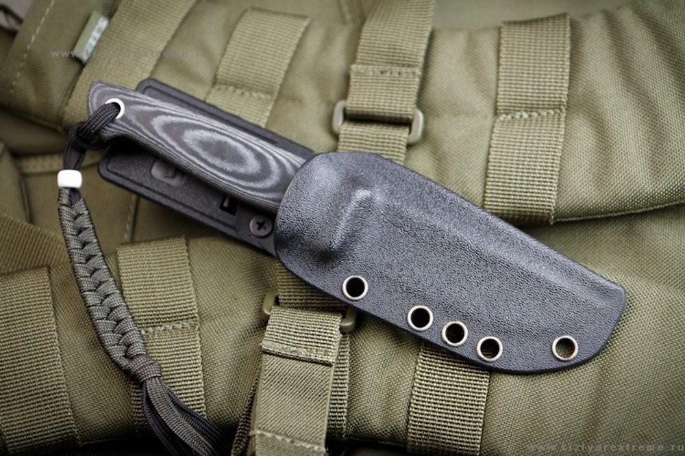 Туристический нож Nikki AUS-8 Black Titanium Kydex