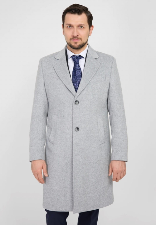 Мужское пальто (светло-серое) С35