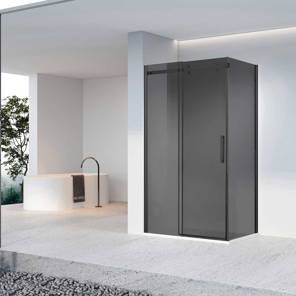 Душевой уголок Комо-Н (Como-N) Vincea VSR-4CN8013CGB, 1300*800, черный, стекло тонированное